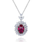 S925 Sterling Silver Lab Ruby Necklace, Vintage Choker - Photo 2