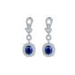 S925 Silver Oval Lab Sapphire Halo Ear Hooks, Birthday Gift - Photo 5