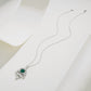 Lab Emerald S925 Necklace, Full Diamond Teardrop - Photo 3