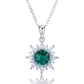 S925 Lab Emerald Necklace, Bold Simple Design - Photo 3