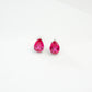 925 Sterling Silver Lab Pigeon Blood Ruby Teardrop Earrings - Photo 2