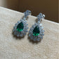 S925 Sterling Silver Lab Emerald Earrings, Simple Versatile Teardrop - Photo 4