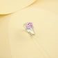 S925 Sterling Silver Lab Padparadscha Layered Ring, Elegant for Women - Photo 3