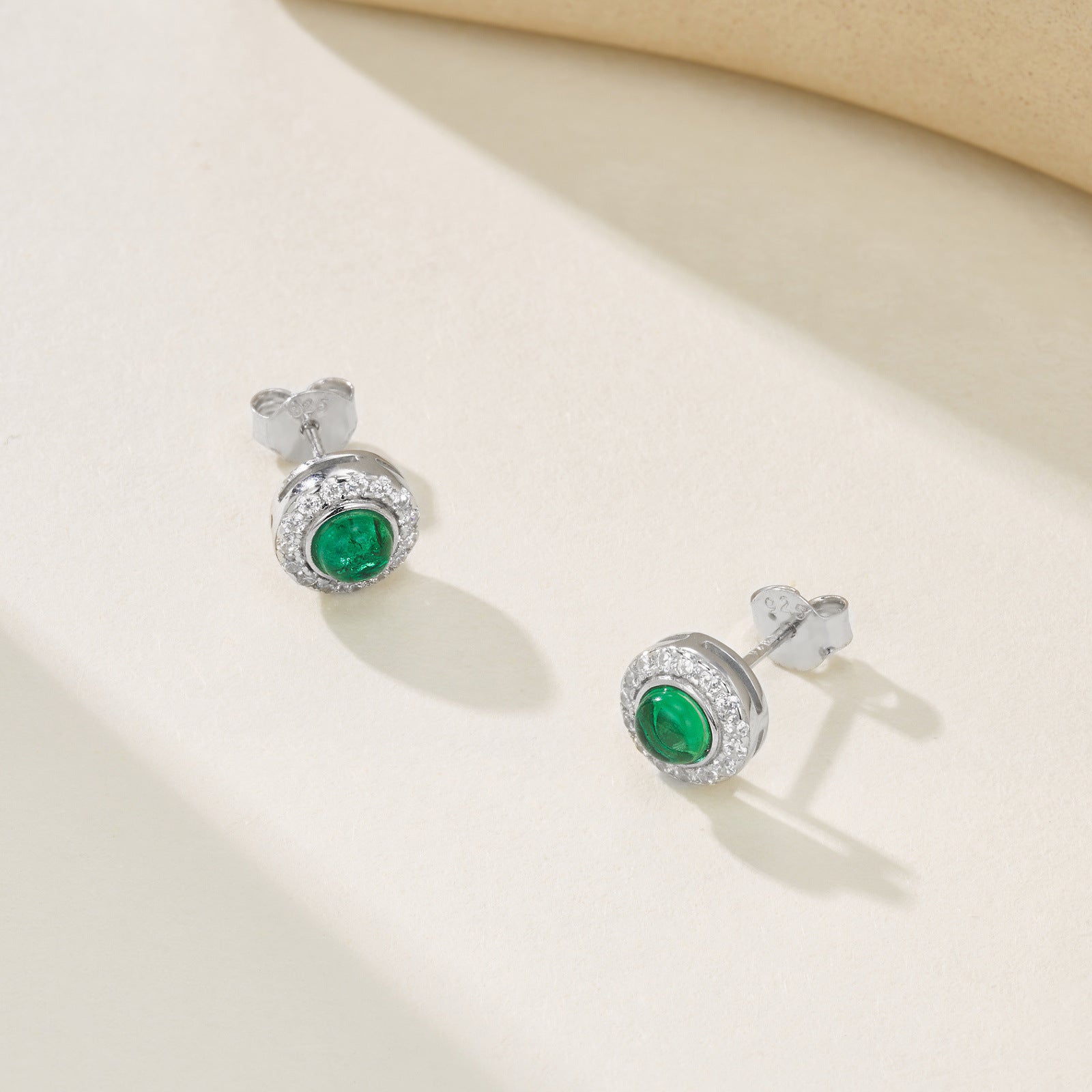 S925 Sterling Silver Lab Emerald Earrings, Versatile Premium Earrings - Photo 5