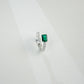 925 Sterling Silver Lab Emerald Cross-Arm Ring, Premium Versatile Bestie - Photo 3