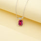 925 Sterling Silver Lab Ruby Necklace for Women, Premium Vintage - Photo 3