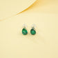 S925 Sterling Silver Lab Emerald Teardrop Earrings, Minimalist - Photo 4