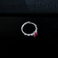 S925 Silver Oval Lab Rose Red Ruby Side Micro-Set Diamond, Versatile Women's Ring - Photo 4