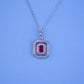 S925 Sterling Silver Gemstone Double-Layer Octagon Square Halo Choker, Premium Vintage for Women - Photo 3