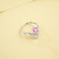 S925 Sterling Silver Lab Padparadscha Ring, Premium Anniversary Gift - Photo 3