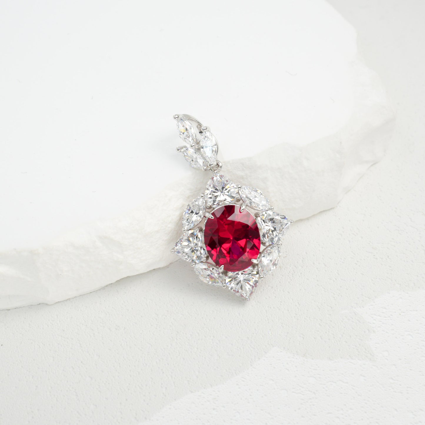S925 Lab Pigeon Blood Ruby Ring, Elegant - Photo 2