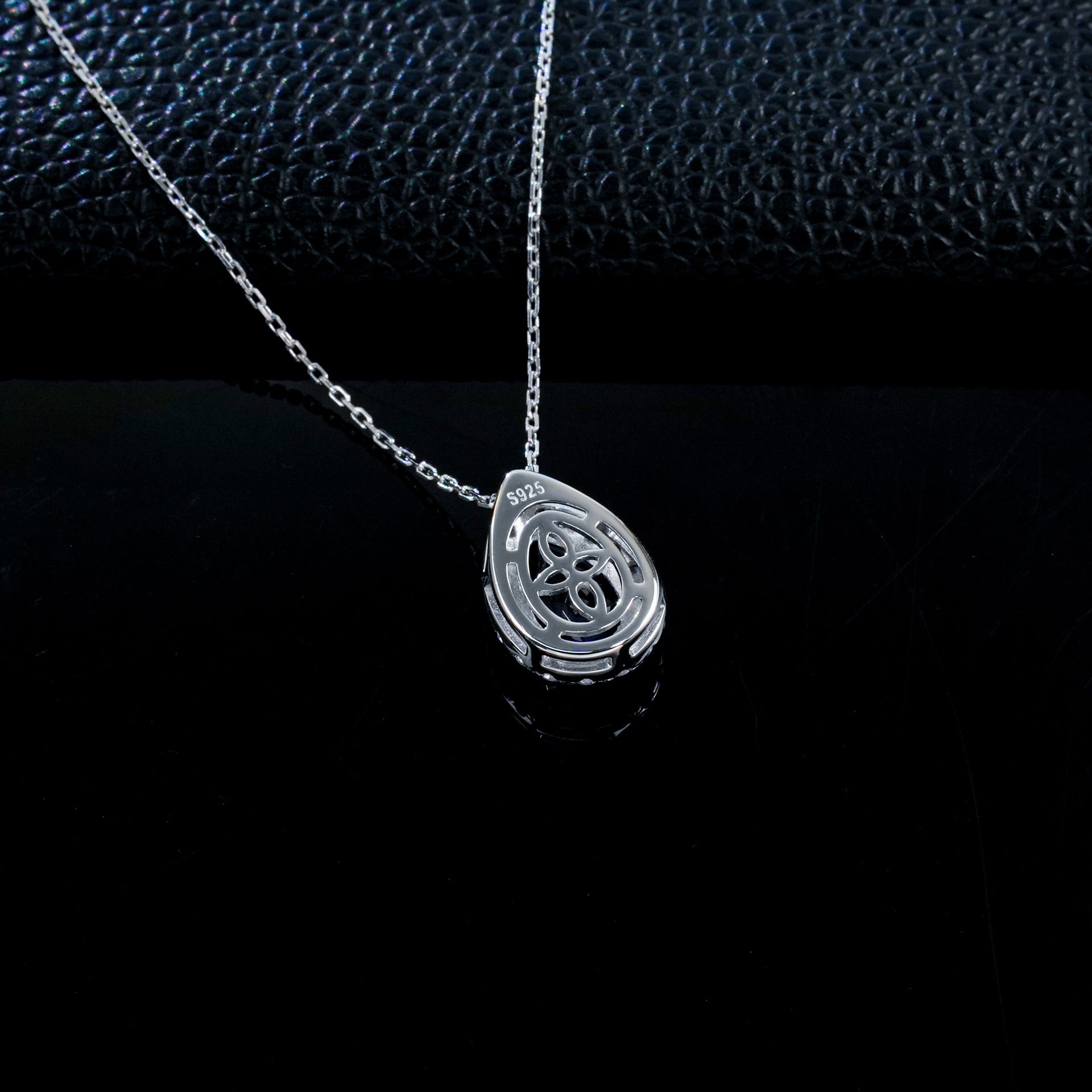 925 Sterling Silver Lab Sapphire Necklace for Women, Minimalist Premium Versatile - Photo 4