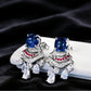 S925 Sterling Silver Lab Sapphire Vintage Fan Tassel Long Drop Earrings, for Women - Photo 4