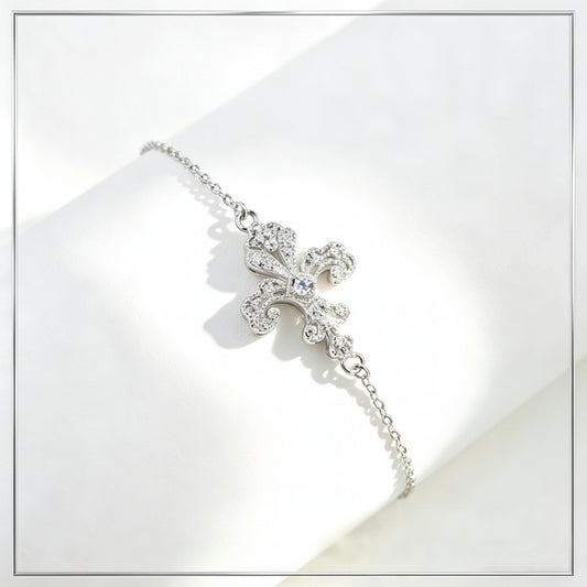 S925 Sterling Silver Iris Bracelet for Women, Designer Vintage Palace - Photo 1