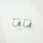 S925 Silver Triangle Lab Emerald Ear Cuff, Simple Green Gemstone - Photo 4