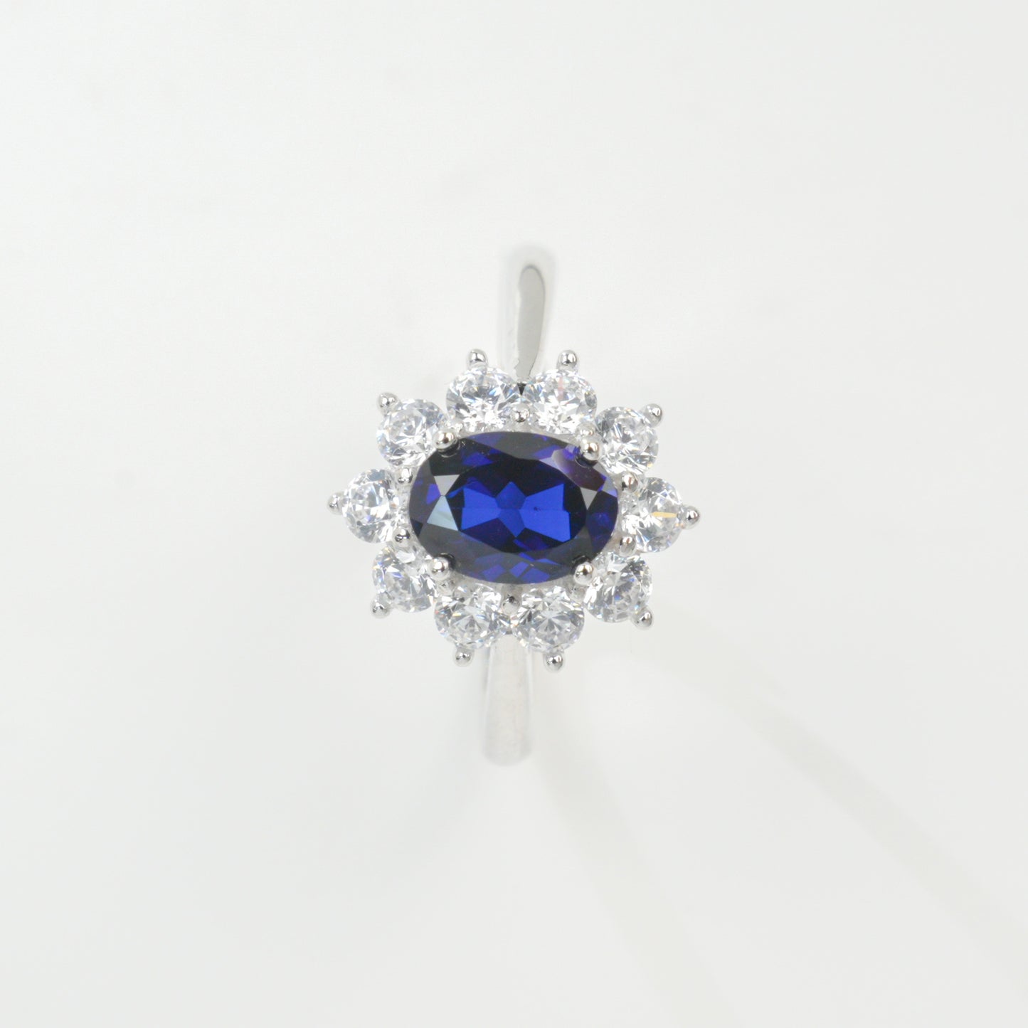925 Sterling Silver Lab Sapphire Sunflower Ring for Women, Vintage Premium - Photo 5