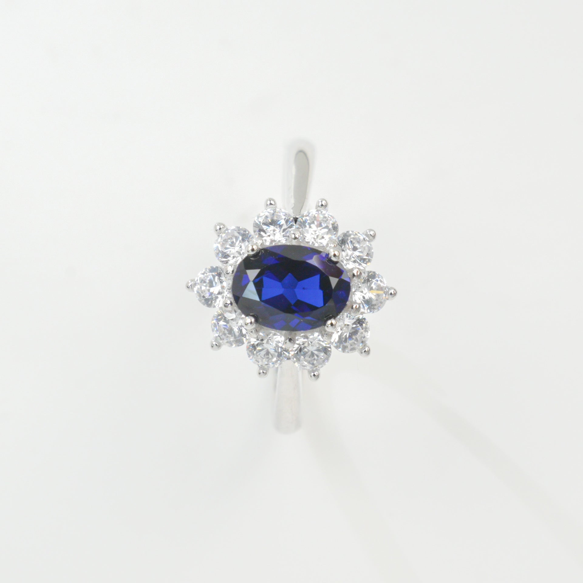 925 Sterling Silver Lab Sapphire Sunflower Ring for Women, Vintage Premium - Photo 5