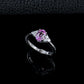 S925 Silver Oval Lab Pink Gemstone Side Triangle Diamond Ring, Versatile Birthday Gift - Photo 2