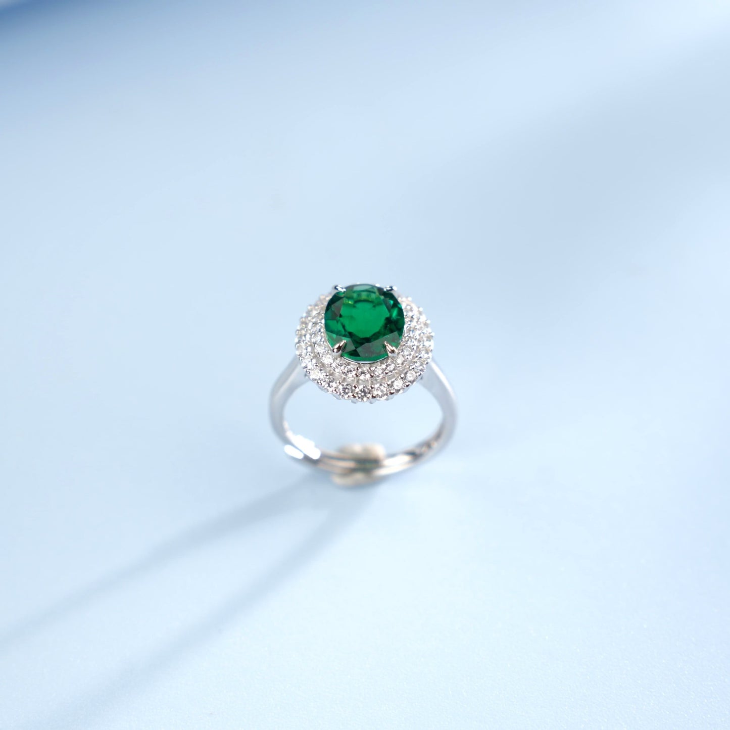 S925 Sterling Silver Lab Emerald Ring, Jewellery Design Premium - Photo 6