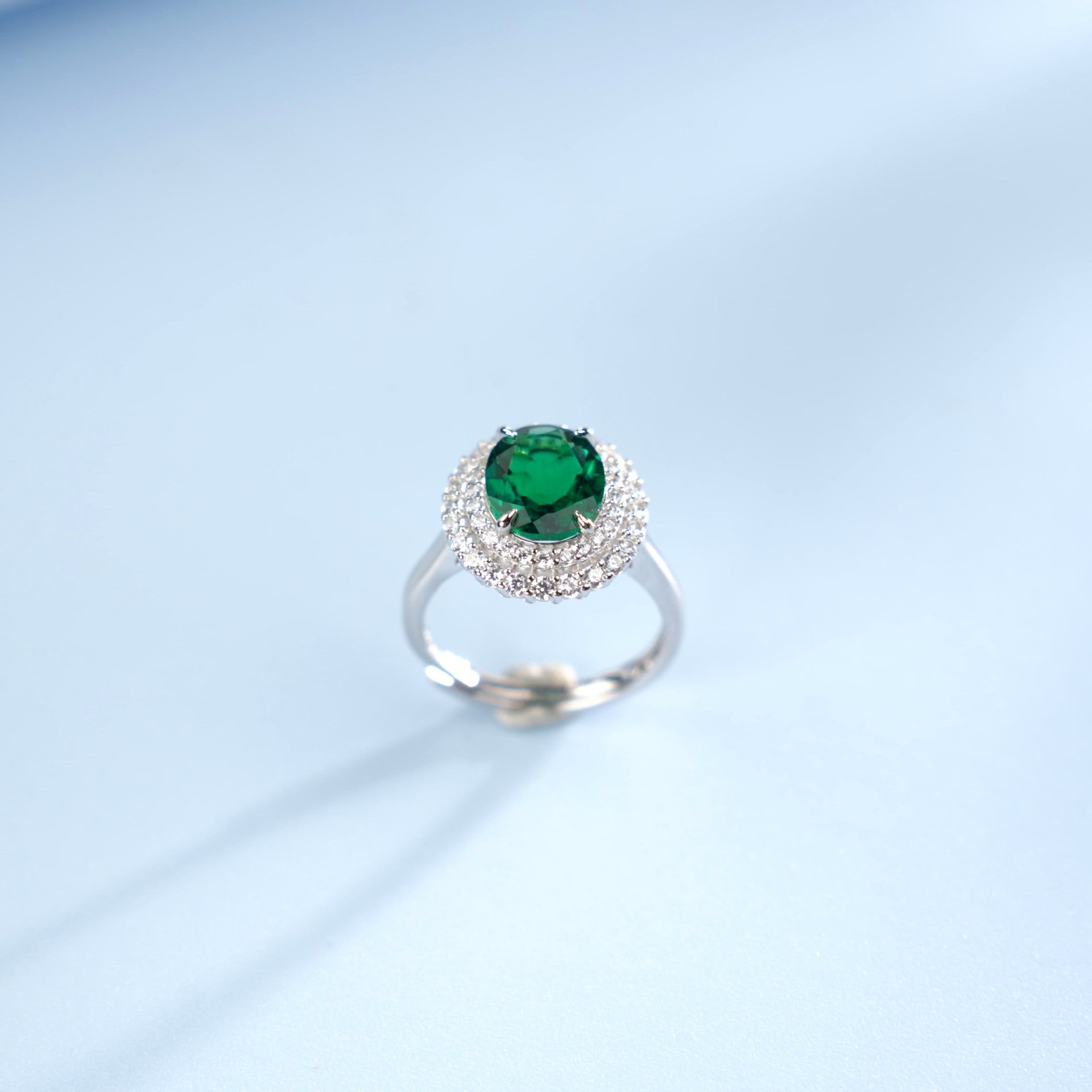 S925 Sterling Silver Lab Emerald Ring, Jewellery Design Premium - Photo 6
