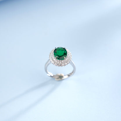 S925 Sterling Silver Lab Emerald Ring, Jewellery Design Premium - Photo 6