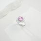 S925 Sterling Silver Gemstone Sunflower Halo Adjustable Open Ring, Versatile - Photo 5