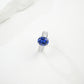 S925 Sterling Silver Lab Sapphire Round Four-Prong Ring, Unisex - Photo 5