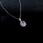 Lab Padparadscha Pink Sapphire Necklace 925 Silver, Sparkling Red Premium - Photo 3