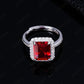 Vintage Square S925 Pigeon Blood Ruby Ring, Elegant Lady - Photo 6