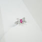 S925 Sterling Silver Butterfly Gemstone Pave Open Ring, Premium for Women - Photo 2