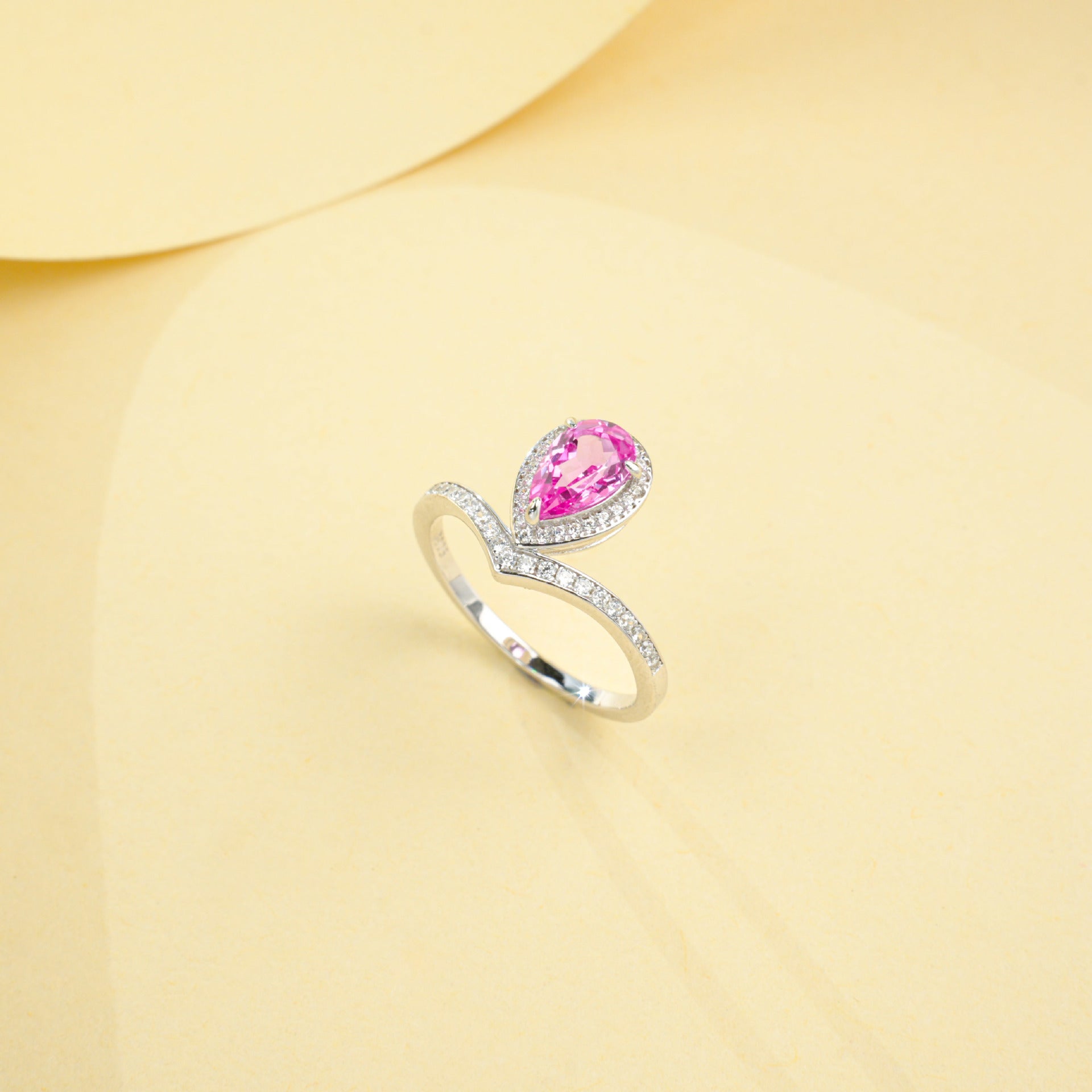 925 Sterling Silver Lab Padparadscha Ring, Anniversary Gift - Photo 3