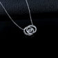 S925 Silver Double-Hoop Diamond Necklace, Simple Versatile Gift - Photo 4