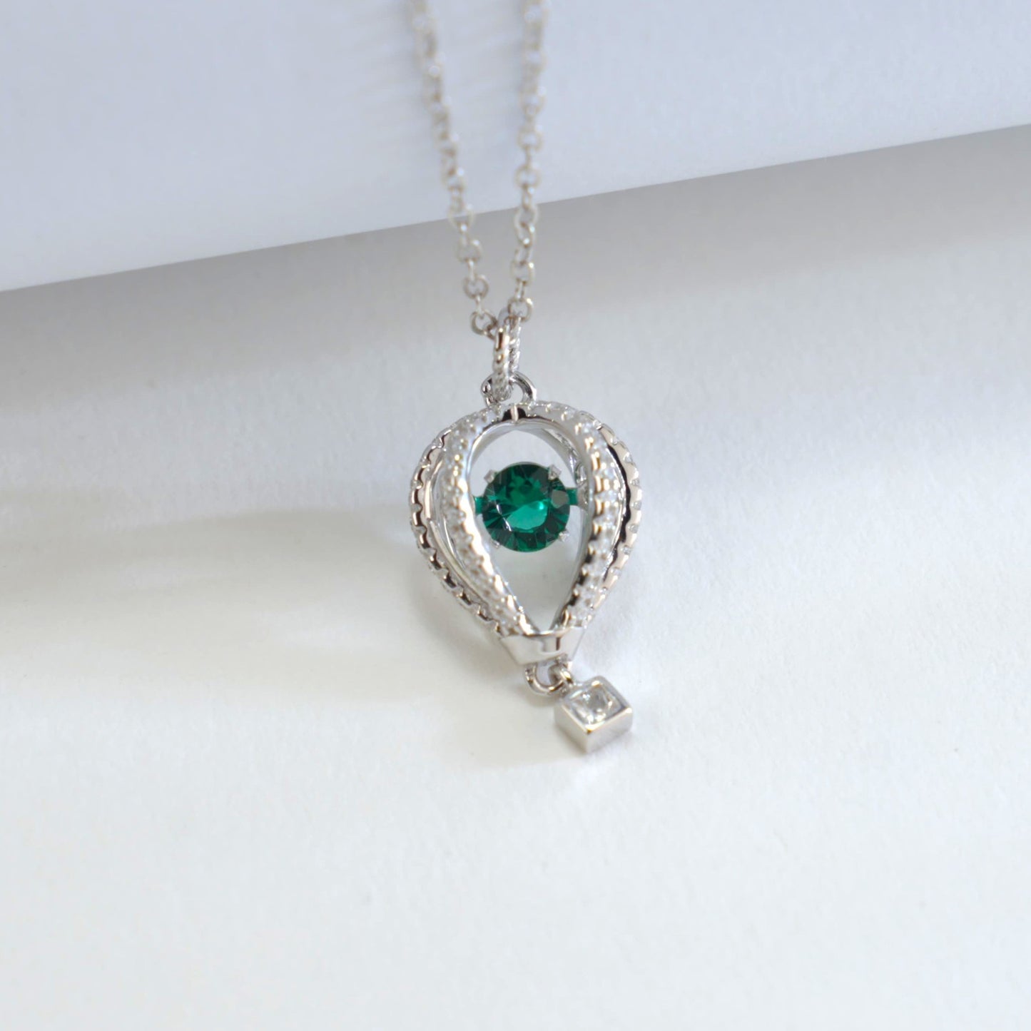 S925 Silver Lab Emerald Necklace, Creative Unique Premium - Photo 6