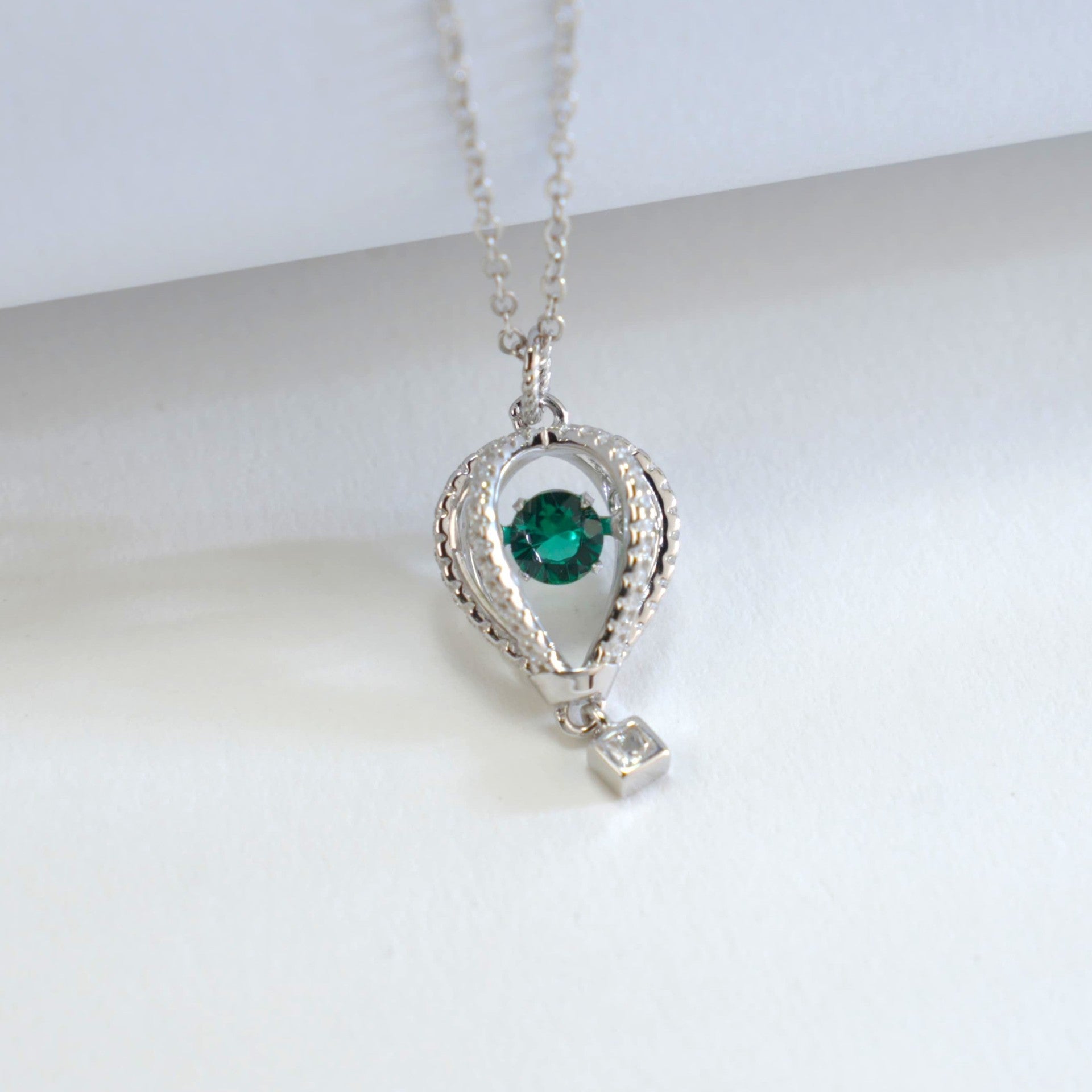 S925 Silver Lab Emerald Necklace, Creative Unique Premium - Photo 6