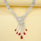 S925 Sterling Silver Lab Ruby Jewellery Set (Necklace, Bracelet, Ring, Earrings) - Photo 3