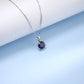 S925 Silver 6-Claw Solitaire Lab coloured Gemstone Multicolor, Simple Versatile Choker - Photo 4