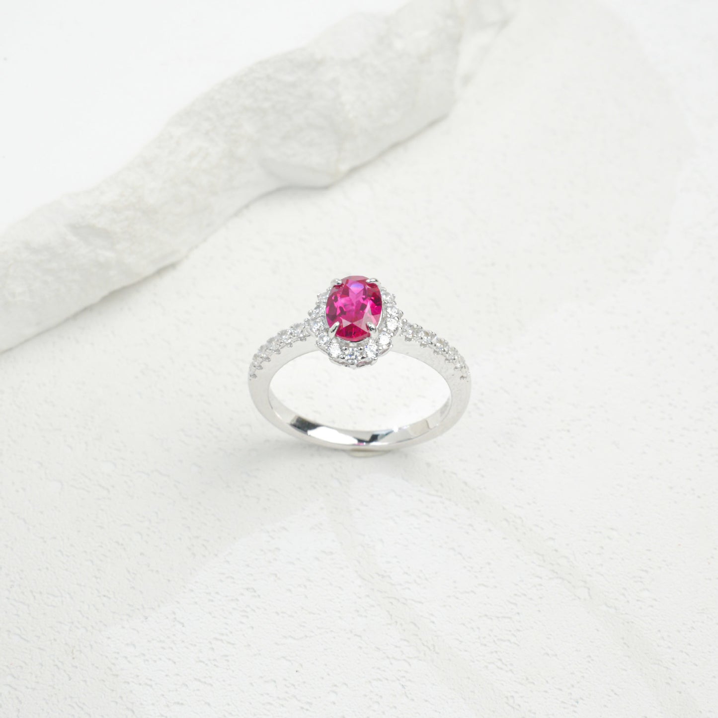 925 Sterling Silver Lab Ruby Ring for Women, Versatile - Photo 3