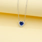 925 Sterling Silver Lab Sapphire Pave Choker Necklace, Premium for Women - Photo 2