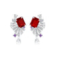 S925 Lab Ruby Fan Earrings, Vintage Earrings - Photo 5