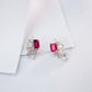 S925 Lab Ruby Fan Earrings, Vintage Earrings - Photo 3