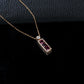 S925 Silver Rose Gold Long Ruby Pendant Necklace, Premium Valentines Birthday - Photo 3