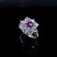S925 Sterling Silver Lab Padparadscha Pink Sapphire Ring, Vintage Premium for Women - Photo 2