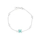 S925 Silver Four-Leaf Clover Paraiba Tsavorite Bracelet, Full Diamond Flower - Photo 5