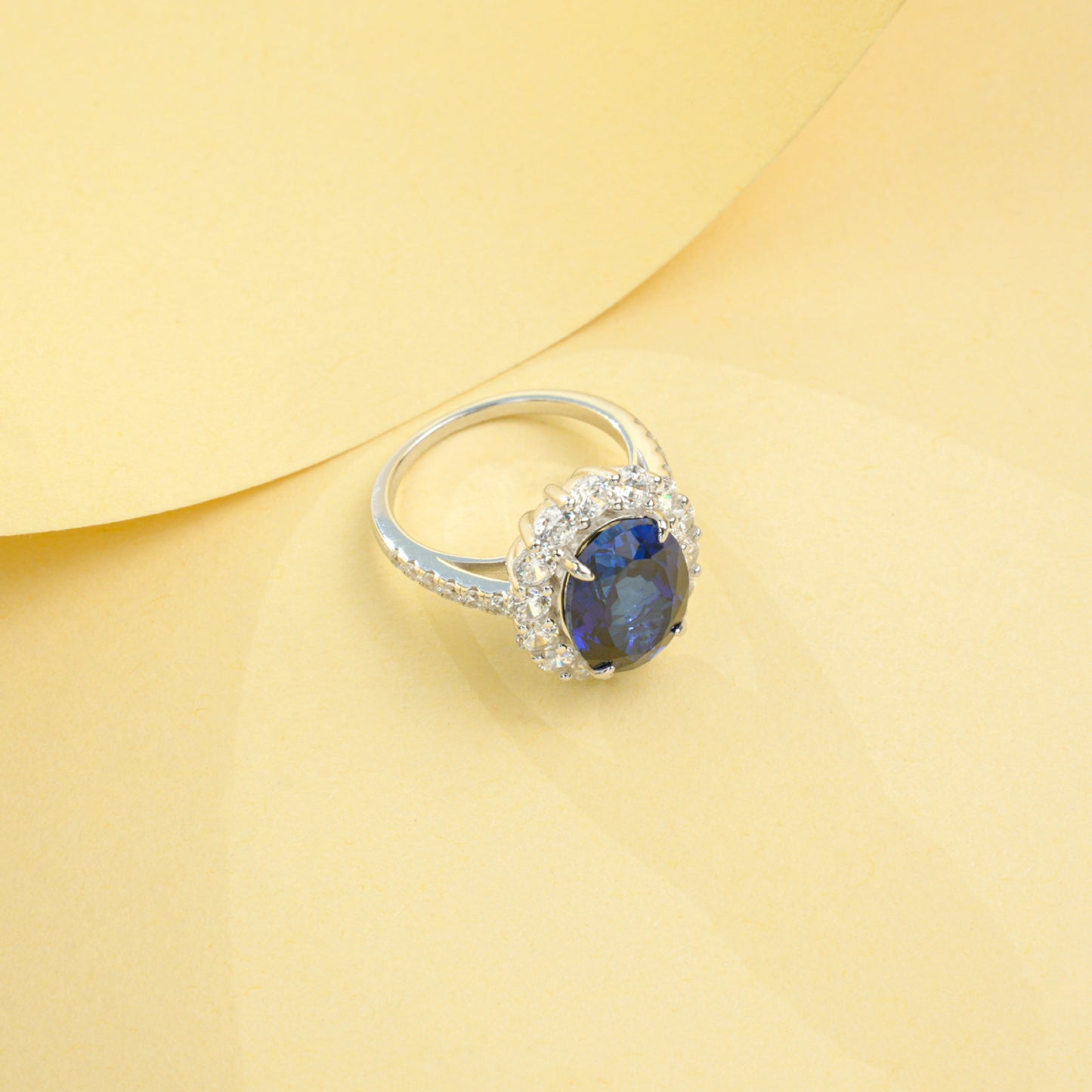 S925 Sterling Silver Lab Sapphire Ring for Women, Versatile Premium Bestie - Photo 2