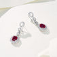 S925 Sterling Silver Lab Ruby Earrings, Sparkling Versatile - Photo 4