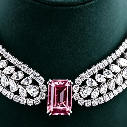 S925 Sterling Silver Lab Padparadscha 4-Piece Jewellery Set, Luxurious Premium for Women - Photo 2