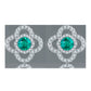 Lab Emerald S925 Silver Stud Earrings, Flower Vintage Premium - Photo 2