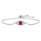 S925 Sterling Silver Lab Ruby Bracelet for Women, Premium Adjustable - Photo 5