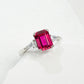 S925 Sterling Silver Lab Ruby Ring for Women, Vintage Premium - Photo 5