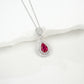 925 Sterling Silver Lab Ruby Necklace, Elegant Versatile Gift for Women - Photo 4